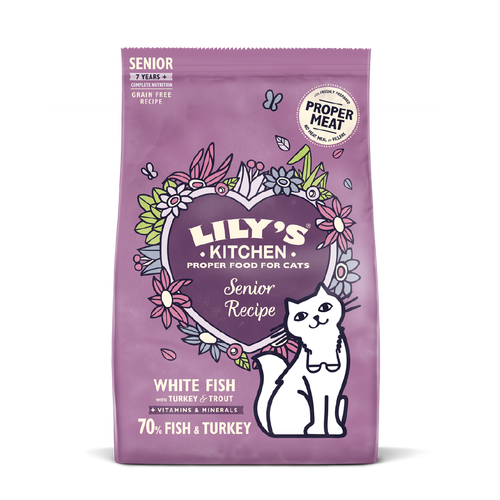 [11098] Lilys Kitchen Pet Food - MATURE CAT DRY White Fish & Turkey CDMM84 X 4 X 800g