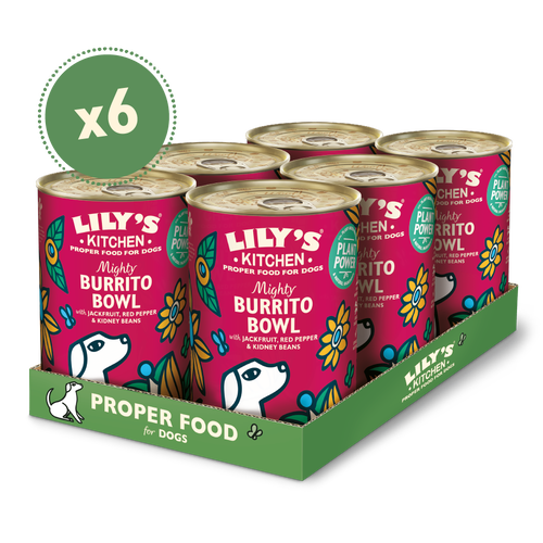[11261] [PRODUCTION ISSUE] Lilys Kitchen Pet Food - DOG Mighty Burrito Bowl Tin DBUB4 X 6 X 400g