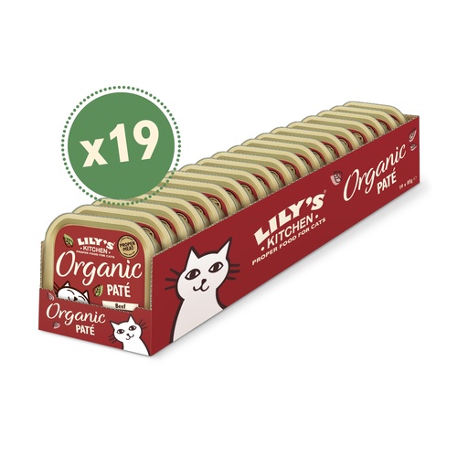 [12284] [25% OFF] Lilys Kitchen Pet Food - CAT Organic Beef Pate CAPOB85-UK01A X 19 X 85g