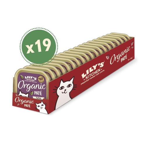 [12285] [25% OFF] LilysKitchen Pet Food - CAT Organic Turkey Pate CAPOTK85 UK01A X 19 X 85g