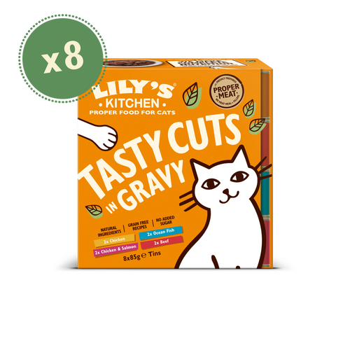 [12308] LilysKitchen Pet Food Multipack - CAT Tasty Mixed Cuts CATCM885-UK01A X 6 X (8x85g)