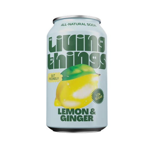 [13059] Living Things Soda - Lemon and Ginger X 12 X 330ml