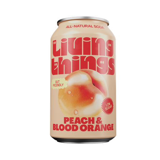 [13060] Living Things Soda - Peach and Blood Orange X 12 X 330ml