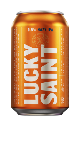 [12788] Lucky Saint Alcohol Free Beer Lager - Hazy IPA 0.5%ABV CAN X 24 X 330ml