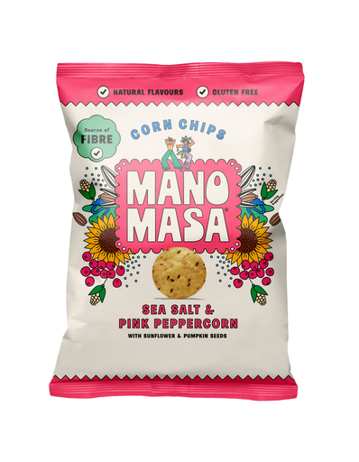 [13295] Manomasa Tortilla Chips - Sea Salt and Pink Peppercorn X 12 X 140g
