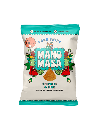 [6812] Manomasa Tortillas Chips - Chipotle Chilli & Lime X 10 X 140g