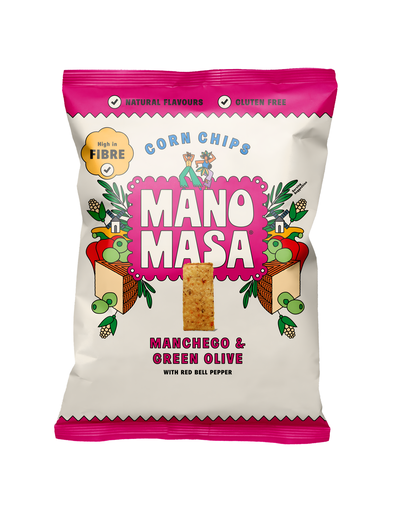[6813] Manomasa Tortillas Chips - Manchego & Green Olive X 12 X 140g