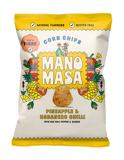 [11854] [30% OFF] Manomasa Tortilla Chips - Pineapple and Habanero Chilli X 12 X 140g