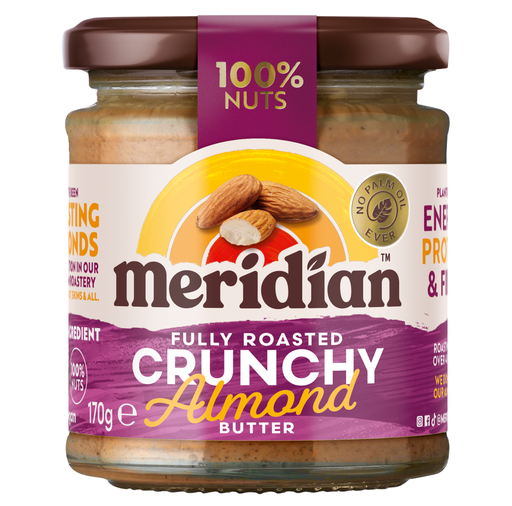 [12928] Meridian Almond Butter - SMALL Crunchy 100% X 6 X 170g