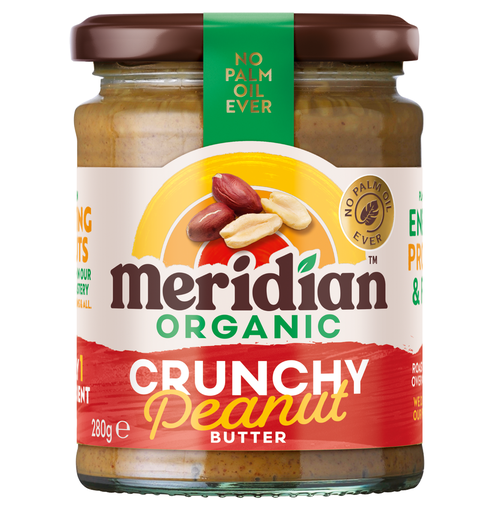 [12944] Meridian Organic Peanut Butter - SMALL Crunchy 100% X 6 X 280g
