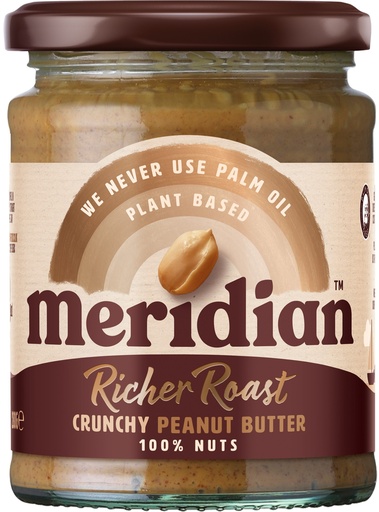 [12938] Meridian Peanut Butter - SMALL Crunchy Richer Roast X 6 X 280g