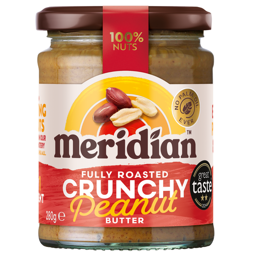 [12940] [PRODUCTION ISSUE] Meridian Peanut Butter - SMALL Crunchy 100% X 6 X 280g