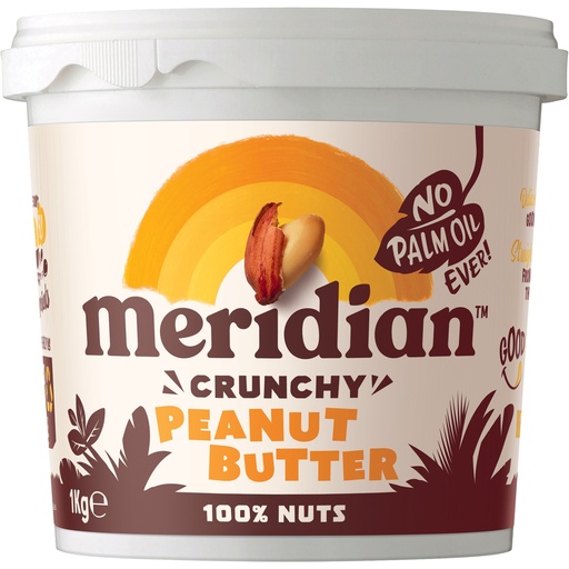 [12942] Meridian Peanut Butter - LARGE Crunchy 100% X 6 X 1kg