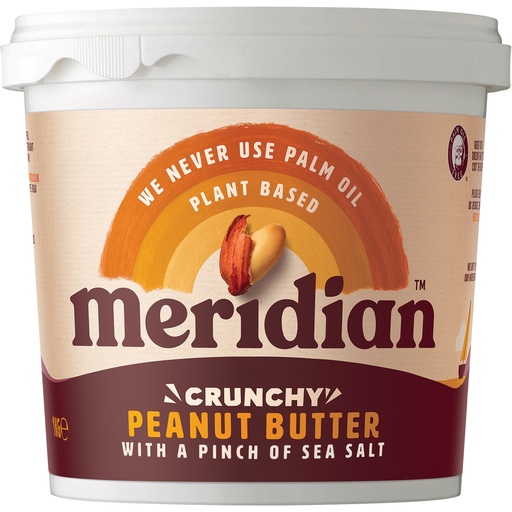 [12961] Meridian Peanut Butter - LARGE Crunchy with Salt X 6 X 1kg