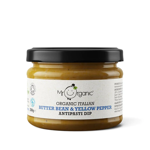 [12430] [30% OFF] Mr Organic Dips - Butter Bean Yellow Pepper Antipasti X 6 X 230g