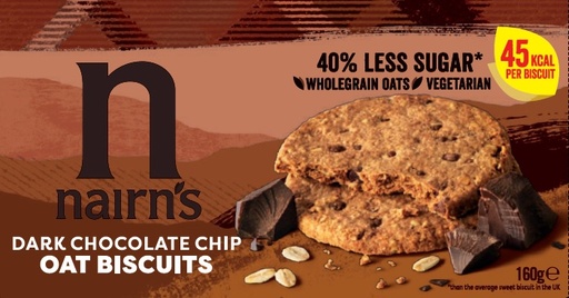 [12359] Nairns Oat Biscuits - Chocolate Chip N9285 X 10 X 160g
