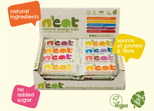 [10488] Neat Natural Energy Fruit Bars - Mixed Rainbow X 16 X 50g