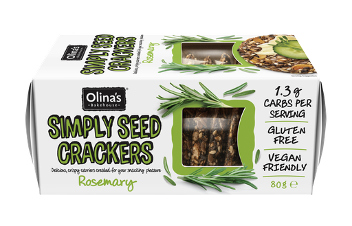 [13674] Olinas Bakehouse Seeded Crackers - Rosemary X 12 X 80g