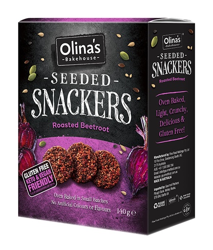 [13676] Olinas Bakehouse Seeded Snackers - Roasted Beetroot X 6 X 140g