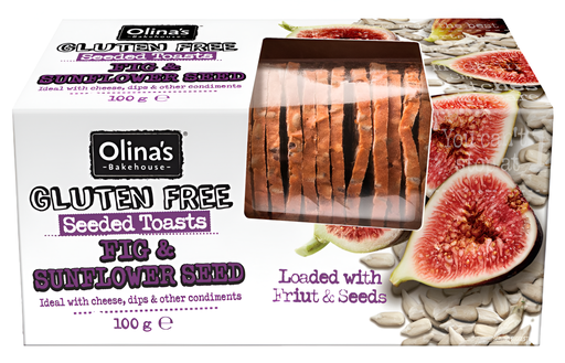 [13671] [15% OFF] Olinas Bakehouse Seeded Toasts - GF Sunflower and Fig X 12 X 100