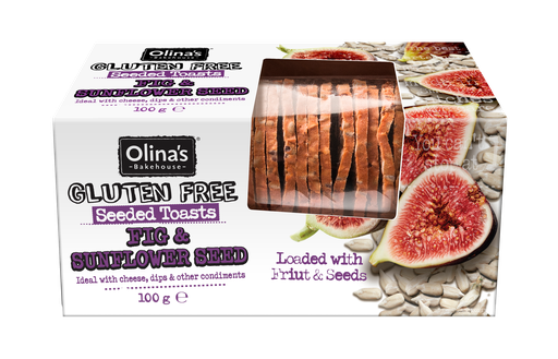 [13671] Olinas Bakehouse Seeded Toasts - GF Sunflower and Fig X 12 X 100