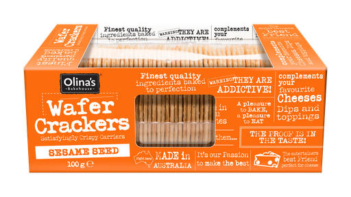 [13664] [15% OFF] Olinas Bakehouse Wafer Crackers - Sesame X 12 X 100g