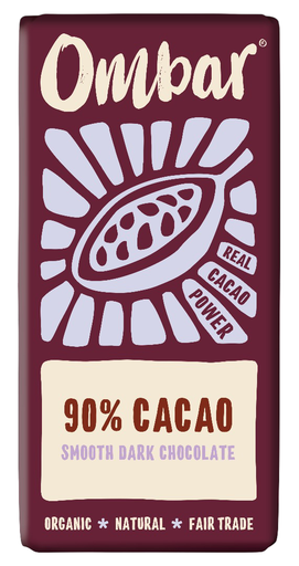 [11489] Ombar Organic Vegan Dark Chocolate - SMALL DARK 90% Smooth X 10 X 35g