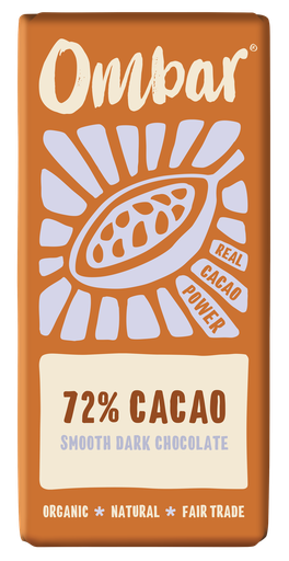 [11497] Ombar Organic Vegan Chocolate - MEDIUM 72% Cacao X 10 X 70g