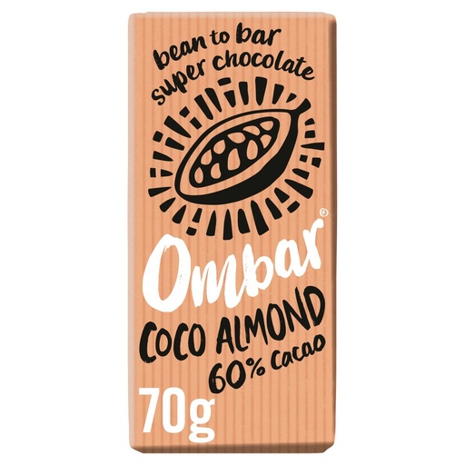 [11498] Ombar Organic Vegan Chocolate - Coco Almond X 10 X 70g