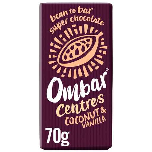 [11499] Ombar Organic Vegan Chocolate - Centres Coconut & Vanilla X 10 X 70g