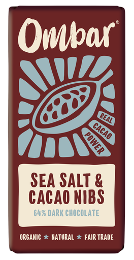 [11502] Ombar Organic Vegan Chocolate - Salt & Nibs X 10 X 70g