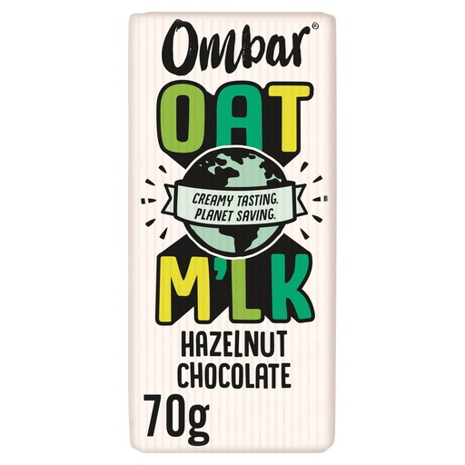 [11505] Ombar Organic Vegan Chocolate - Oat Mlk Hazelnut X 10 X 70g