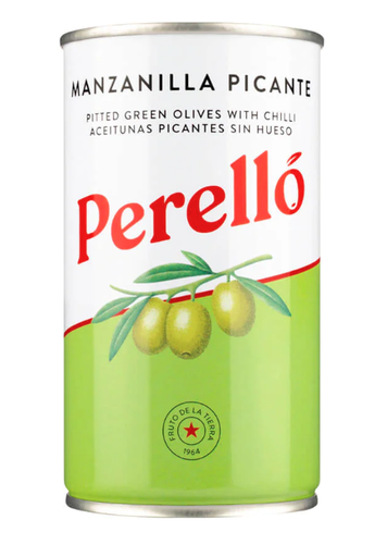 [12604] Perello Olives - SMALL Manzanilla Picante Spicy Pitted X 15 X 150g