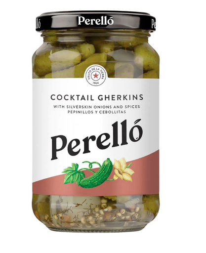 [12608] Perello Pickled Veg Jars - Cornichons Gherkins X 12 X 190g