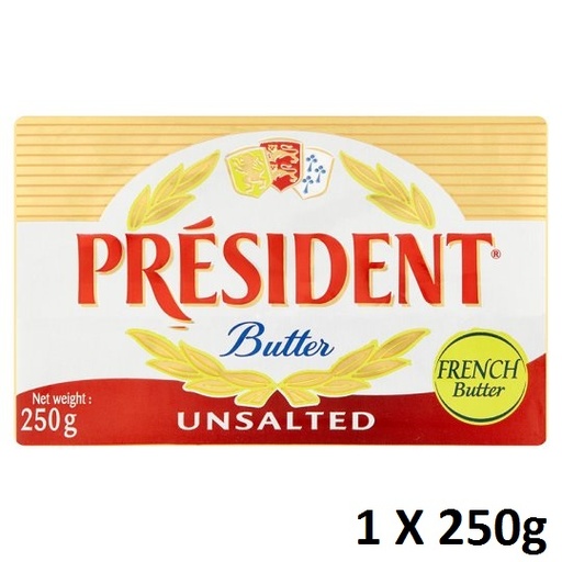 [1460] President Butter - BLOCK Unsalted 250g