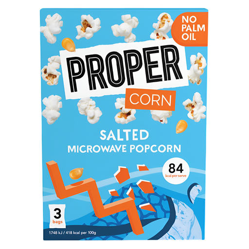[13446] Propercorn Microwaveable Popcorn - Salted X 5 X (3x70g)