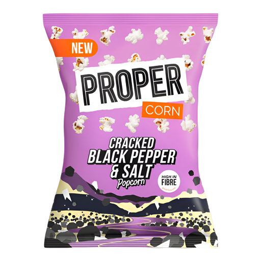 [13786] [33% OFF] Propercorn Popcorn - Cracked Black Pepper and Salt X 8 X 70g