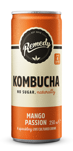 [10267] Remedy Kombucha Cans - CAN Mango & Passion X 12 X 250ml