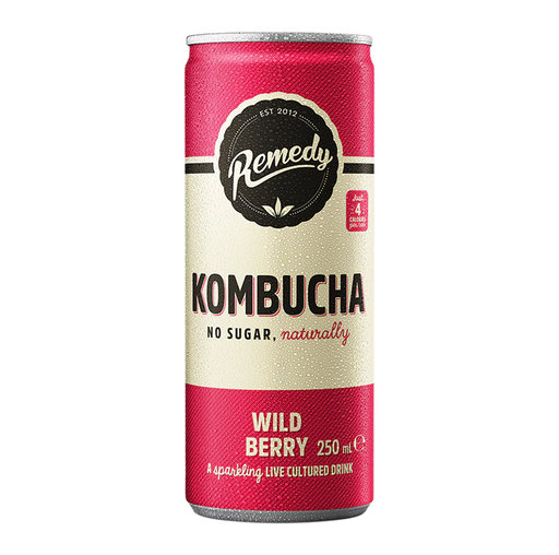 [10492] Remedy Kombucha Cans - CAN Wild Berry X 12 X 250ml