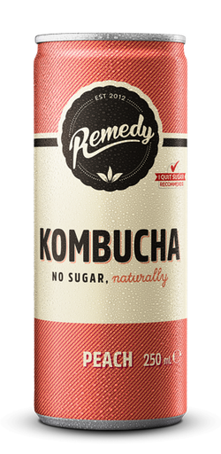 [8995] [20% OFF] Remedy Kombucha Cans - CAN Peach X 12 X 250ml