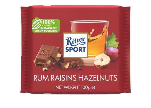 [12472] Ritter Sport Chocolate Colour - Rum Raisin Hazelnuts X 12 X 100g