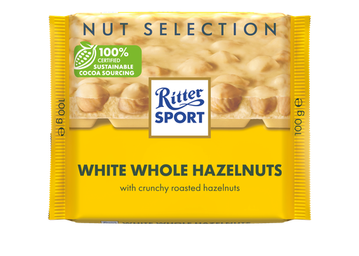 [12475] Ritter Sport Chocolate Nut - Hazelnut White Whole X 10 X 100g