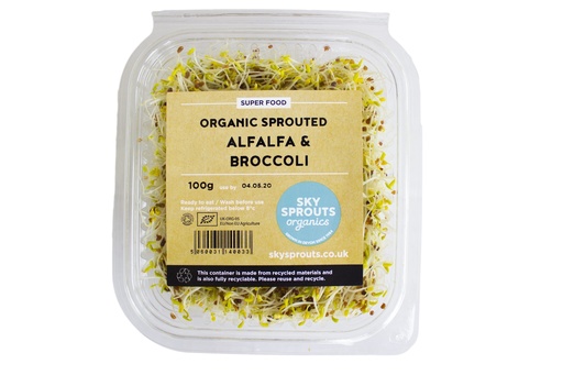 [13099] SkySprouts Organic Sprouts - Alfalfa and Broccoli 100g