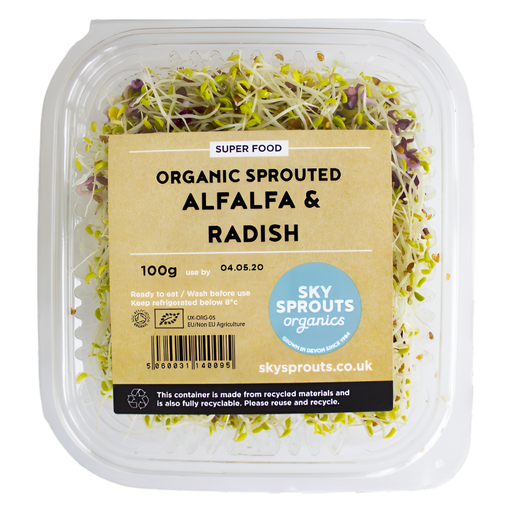 [13101] SkySprouts Organic Sprouts - Alfalfa and Radish 100g