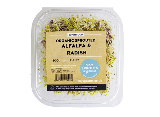 [13101] SkySprouts Organic Sprouts - Alfalfa and Radish 100g