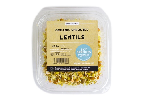 [13219] SkySprouts Organic Sprouts - Lentil 200g
