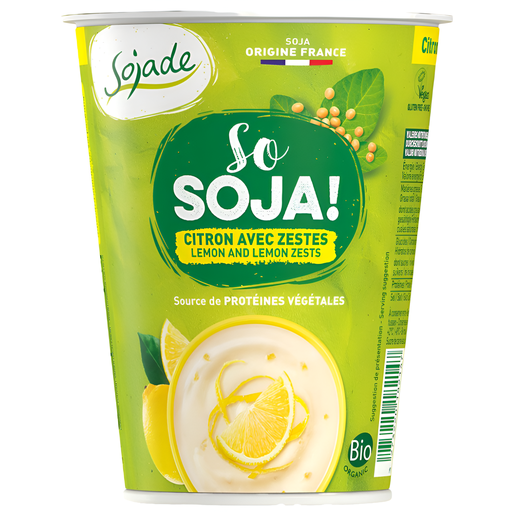 [11123] Sojade Organic Dairy Free Yoghurt - Lemon 400g