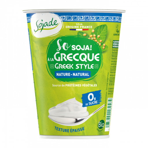 [8586] Sojade Organic Dairy Free Yoghurts - Greek Style No Added Sugars 400g