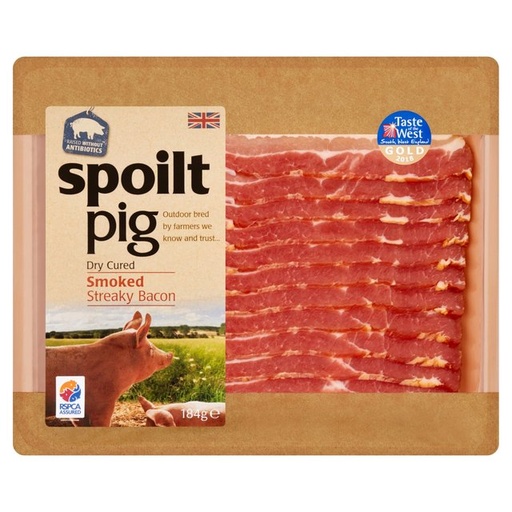 [6580] Spoilt Pig Bacon - Streaky Smoked 184g