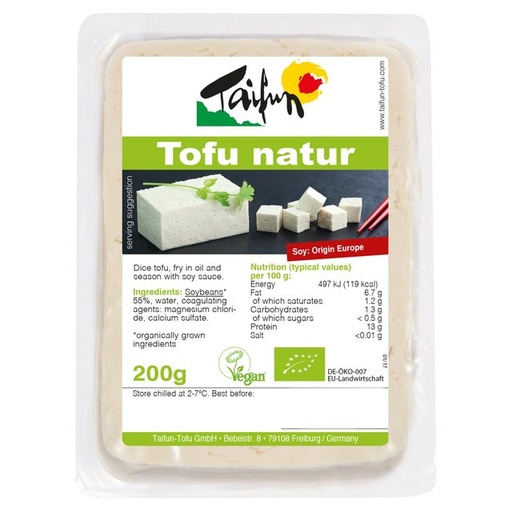 [4830] [PRODUCTION ISSUE] Taifun Organic Tofu Block - Natural 200g